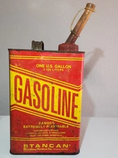 Stancan Gasoline  Can Standard Container Co Car  USA Movie Prop Empty Vintage