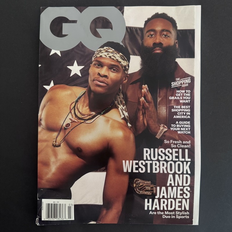 GQ MAGAZINE March 2020 RUSSEL WESTBROOK JAMES HARDEN J Balvin LA Best Shopping