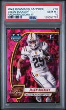 2024 Bowman Chrome Sapphire University Papradascha  #86 Jalen Buckley 1/1 PSA 10