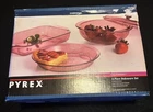 vintage Pyrex cranberry 4 piece bakeware set (factory sealed)