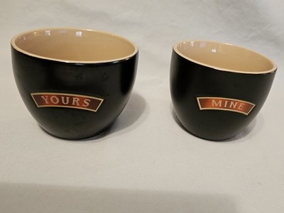 Baileys Irish Cream ''Yours And Mine'' Collectible Ceramic Cups, 3'' Tall, 3.5'' W