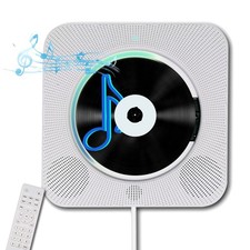 Portable Wall Mounted CD Player with Bluetooth, Homlab Mountable White