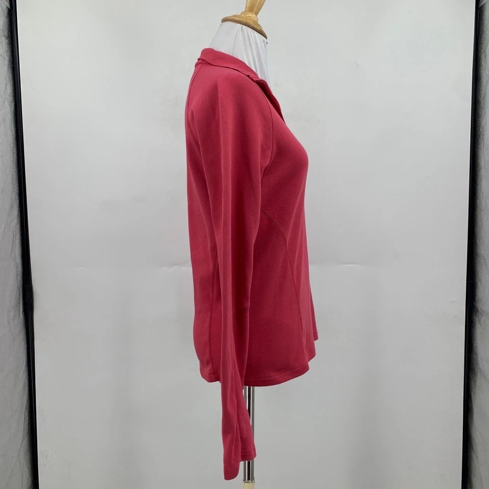 Top de golf Bobby Jones para mujer mediano sandía manga larga cuarto cremallera puños Foto 3 de 4