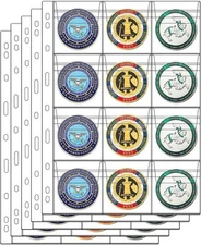 12-Pocket Coin Pages for Collectors, Standard 9-Hole 12 Pocket - 5 Sheets 