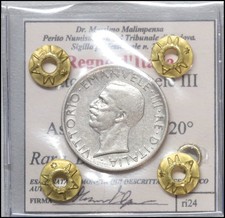 Regno d'italia Vittorio Emanuele 5 Lire 1926 Argento Asse spostato errore conio