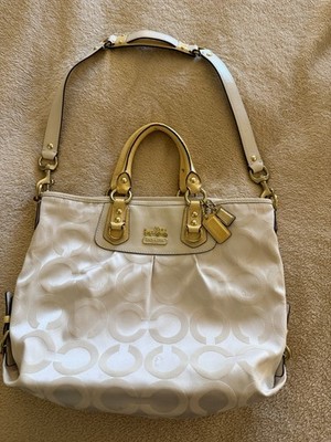 COACH Soft Monogramed Handbag /Shoulder Beige & Yellow - MO869-12963