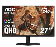 AOC 27" QD OLED Gaming Monitor, 240Hz, G-SYNC, HDR Ready, Q27GAZD