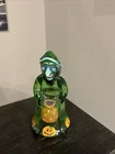 Fenton Glass Green OOAK Halloween Witch Figurine Ltd Ed HP By Lisa Van Es