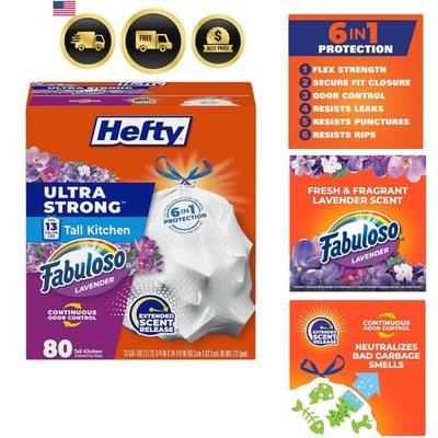 Ultra Strong 13 Gallon Trash Bags, Tall Kitchen Trash Bags 13 Gallon Size, Re...