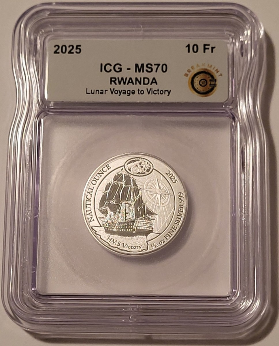 Rwanda 2025 Silver 10 Francs HMS Victory MS70 ICG | eBay