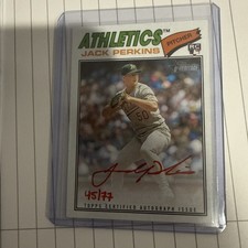 2024 Topps Heritage Jack Perkins RC Real One RED INK Auto 45/77 Rookie Athletics