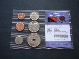 TOP Papua Neuguinea Kursmünzensatz im Blister! Münzen! OVP! KMS! RAR! SELTEN!
