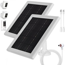 Ring Camera Solar Panel Charger,5W Solar Charger Compatible 2 Pack 5W White
