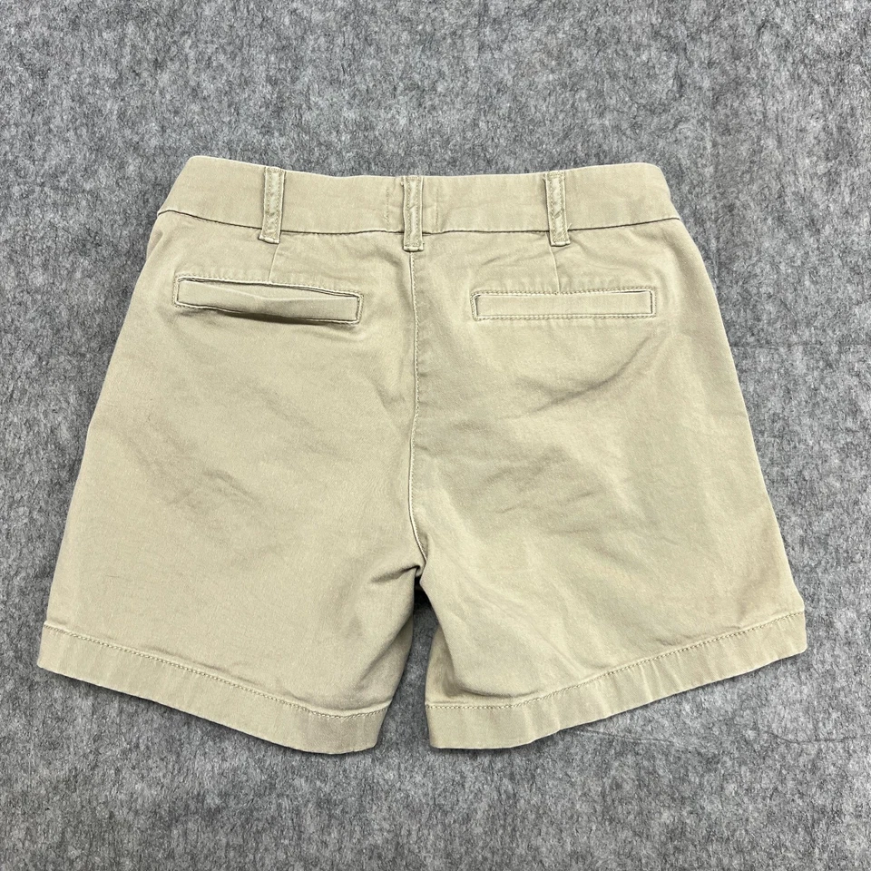 Pantalones Cortos J Crew Para Mujer 0 Caqui Chino Elastizados Frente Plano Informales Preppy Viaje Foto 2 de 4