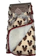 Chickpea Sherpa Christmas Reindeer Baby Blanket 30 x 40 NWT Holiday Crochet