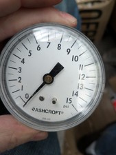 Ashcroft Pressure  Gauge 0-15 PSI  2 3/4 Inch Face New No Box
