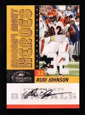 2007 Donruss Classics Jersey Number Signatures 9/32 Rudi Johnson Auto 0m0
