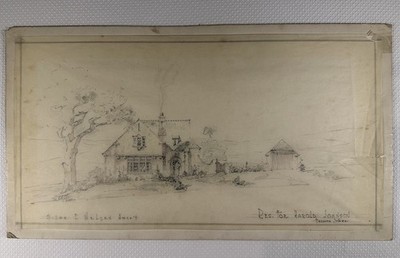 Antique Architecture Drawing Signed 1930 Silas Nelson Allen Cary Seattle Tacoma