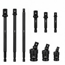 9pc Impact Socket Adapter Universal Joint Socket Set 14 38 12 Driver Cr-mo 9pc Impact Socket Adapter Universal Joint Socket Set 14 38 12 Driver Cr-mo