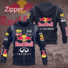 2025 New Spring and Autumn Red Bull Hoodie Street Fashion 3D Printed Men'S Pullo