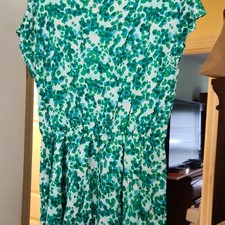 Gap Women’s Abstract Print Sundress Sleeveless Midi Green/White Size M