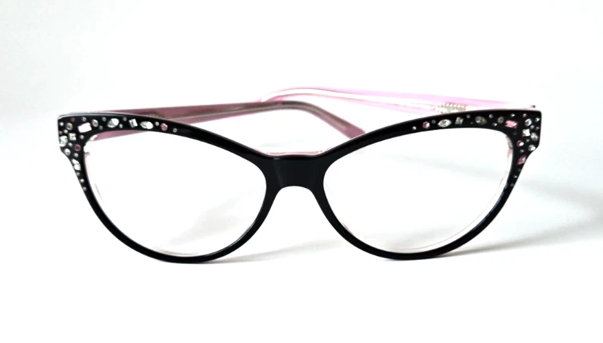 BEBE BB7024 001 OJO DE GATO NEGRO ROSA MUJER BORDE COMPLETO GAFAS AUTÉNTICAS 56-15-135 Foto 3 de 4
