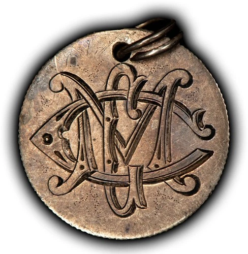 Love Token Initial Script on 1889 Seated Liberty Silver Dime Host Coin - Z6550
