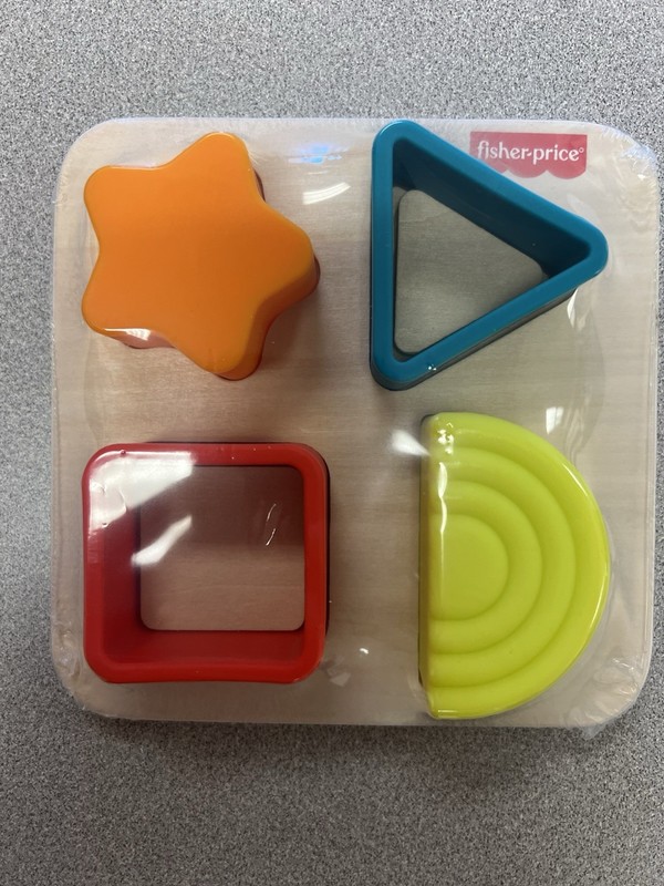 Fisher-Price Wooden Silicone Puzzle Shape-Sorter Developmental Toy for Baby NEW