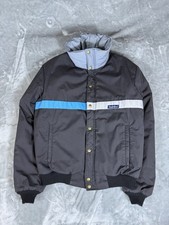 Vintage Powderhorn Made In The USA Ski Button Snap Over Jacket Black & Blue 80’s