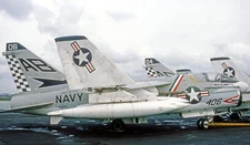 LTV A-7E Corsair II VA-72 Blue Hawks (1972) Mahogany Wood Model Large Scale 1/32