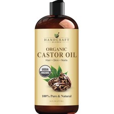Organic Castor Oil 100 Pure and Hexane-Free Cold-Pressed Beauty 16 fl.