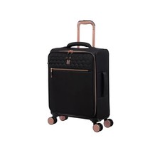 Image of it Luggage Divinity Soft Shell Cabin Case 56cm 8 Wheel Suitcase TSA Lock Black