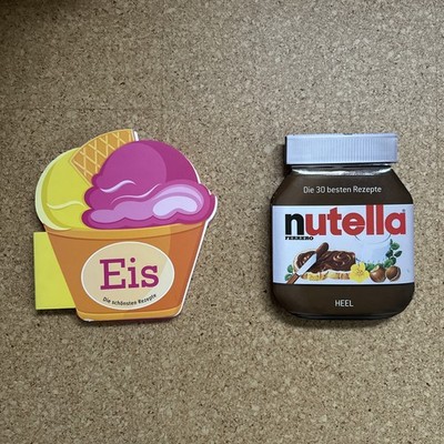 2x Bücher-Set Paperback Rezepte mit Nutella Rezeptbuch Eis selber machen 