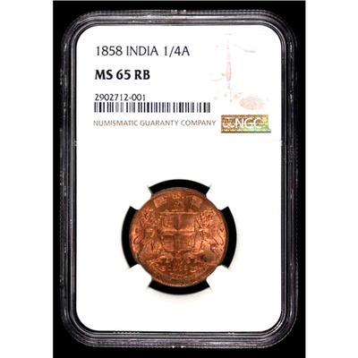 1858 British India 1/4 Anna, NGC MS 65 RB, KM-463.2 | eBay