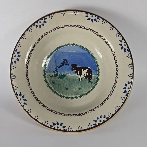 Nicholas Mosse Irish Pottery Soup Bowl With Landscape Cow - RARE - Discontinued