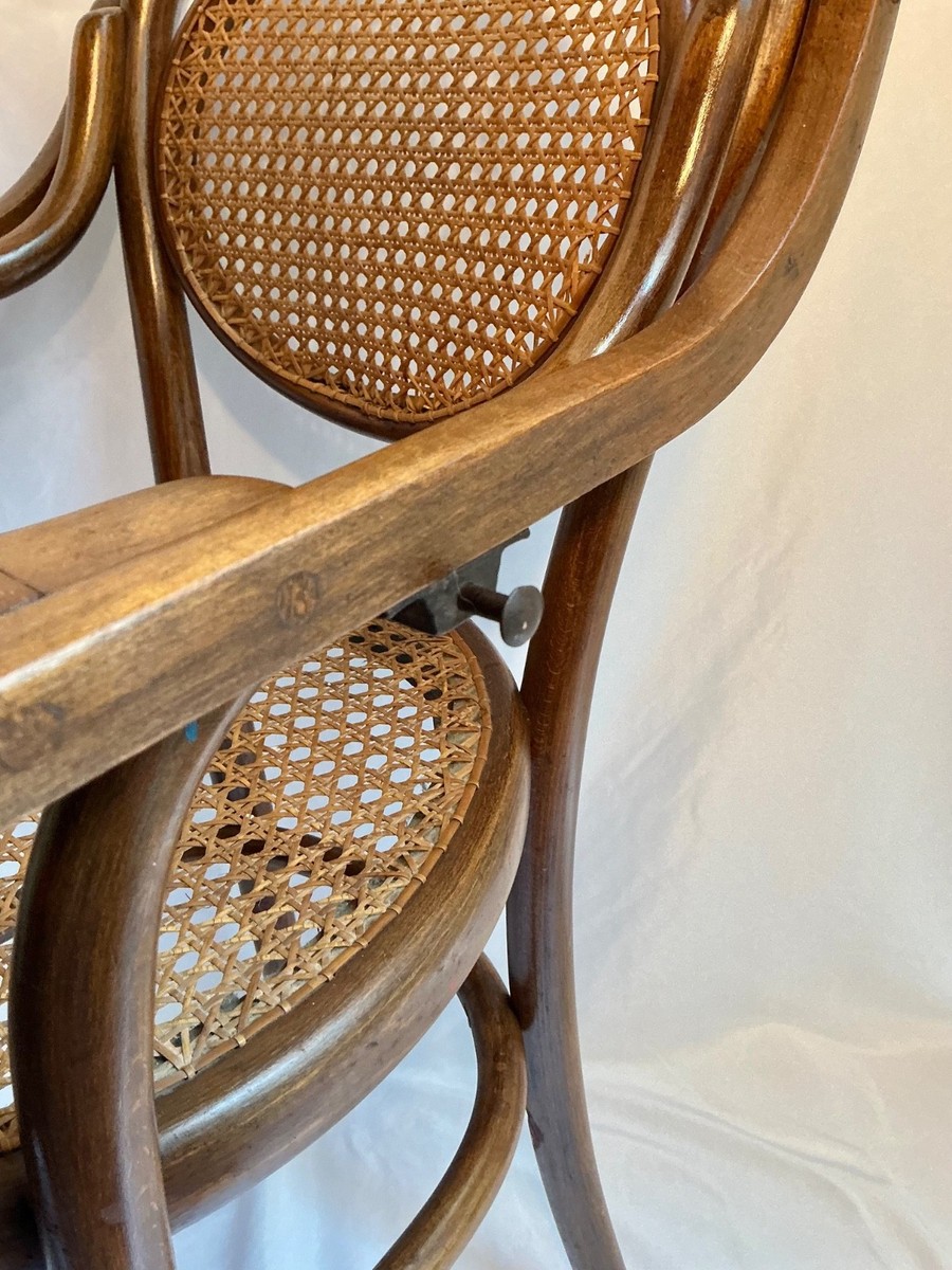 FISCHEL Art Nouveau Bentwood Child's High Chair with Folding Tray