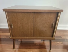MCM Vintage Vinyl Record Player Stand Storage Cabinet Credenza 1960s 24"x16"x24"