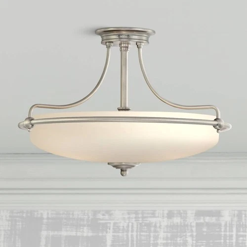 Griffin Collection Antique Nickel 21" Wide Ceiling Light - Picture 1 of 2