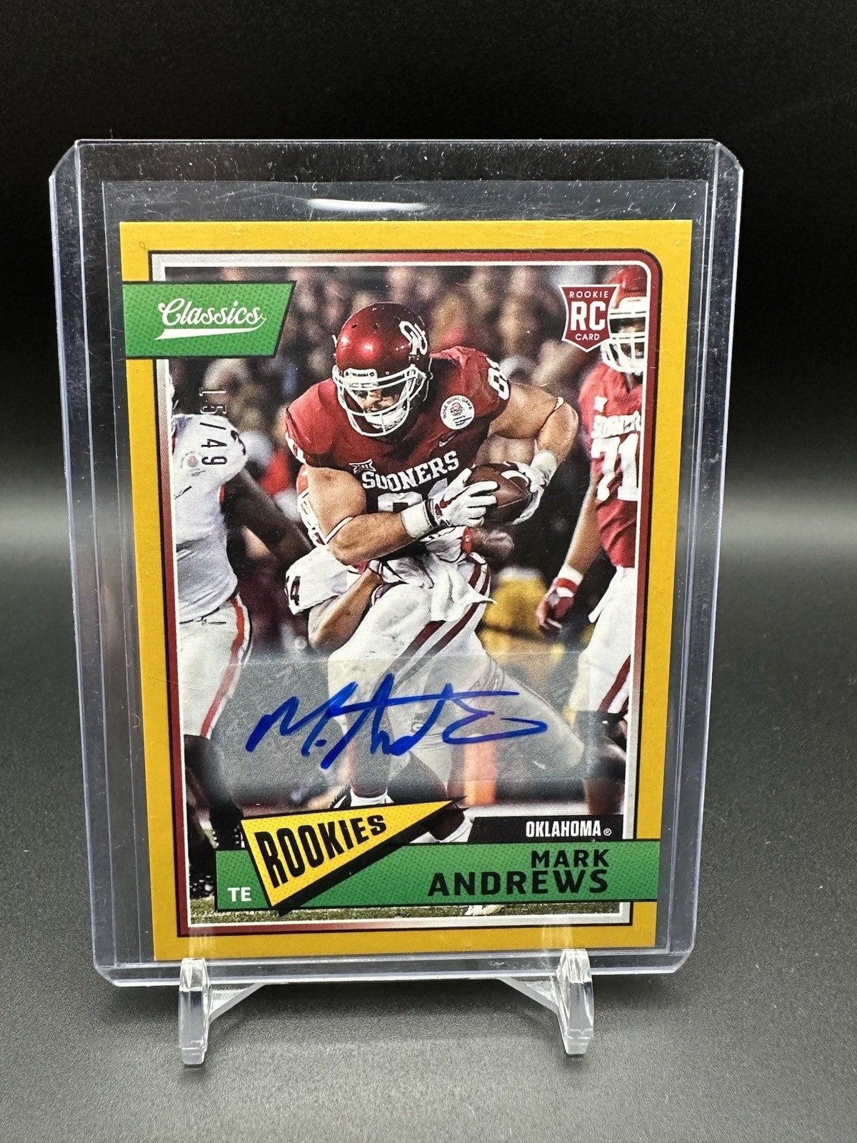 2018 Panini Classics Mark Andrews Rookie Auto 15/49 Ravens Oklahoma RC