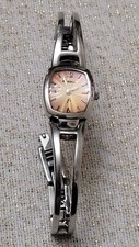 Fossil F2 Womens Petite Silver Tonneau Date Quartz Irridescent Dial Watch ES9749