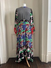 NEW RIXO Chrissy Mixed Cherry Blossom Mini Star Silk Midi Dress Size Small BNWT