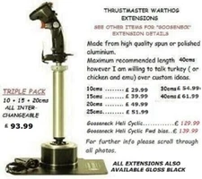 ALUMINIUM  EXTENSIONS FOR THRUSTMASTER WARTHOG /COUGAR H.O.T.A.S. JOYSTICKS