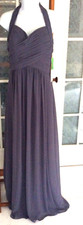 BILL LEVKOFF HALTER BACKLESS SAMPLE GOWN PEWTER Size 8 MSRP $220 NEW WITH TAGS