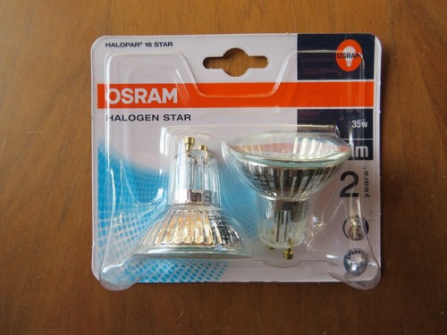 2 OSRAM HALOGEN HALOPAR 16 STAR ALU 35W FLOOD 35°64820 FL GU10 230V ...