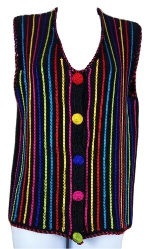 Lisa International Women's Multicolor Vest Size Small Vintage - Picture 10 of 12