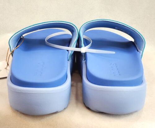 Adidas Slides ADILETTE Platform Womens Sandals Size 7 Blue Slip On NEW - Picture 7 of 10