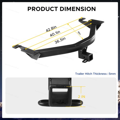 Class 4 Trailer Hitch 2 Inch Receiver Fits 2014-2020 Acura MDX 16-22 Honda Pilot - Picture 4 of 12