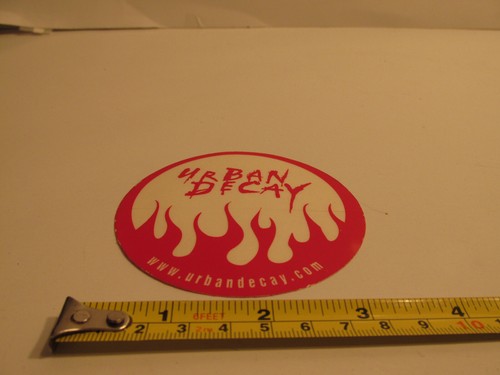 NEW RARE URBAN DECAY COSMETICS LOGO RED WHITE 3" BUMPER STICKER DECAL ~FAST SHIP - Picture 3 of 3