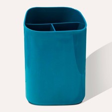 Toothbrush and Toothpaste Holder 3 Section Vanity Organizer in Light Blue