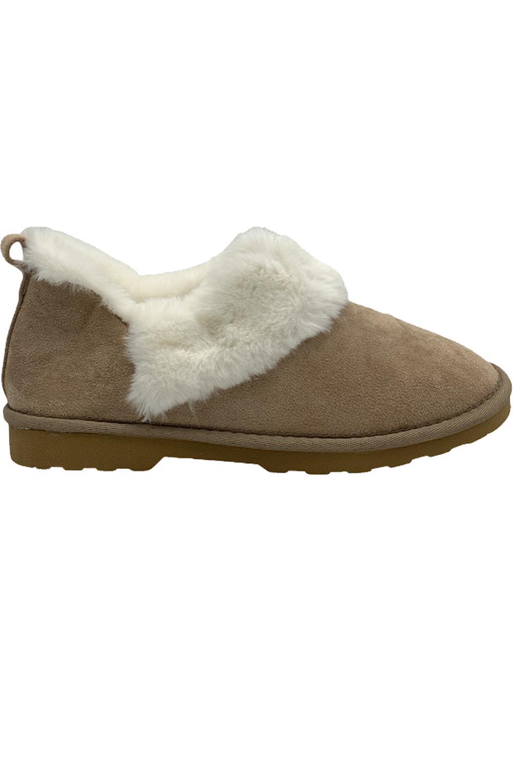 Isaac Mizrahi Live Microsuede Bootie Slippers with Faux Fur Camel 4690₽